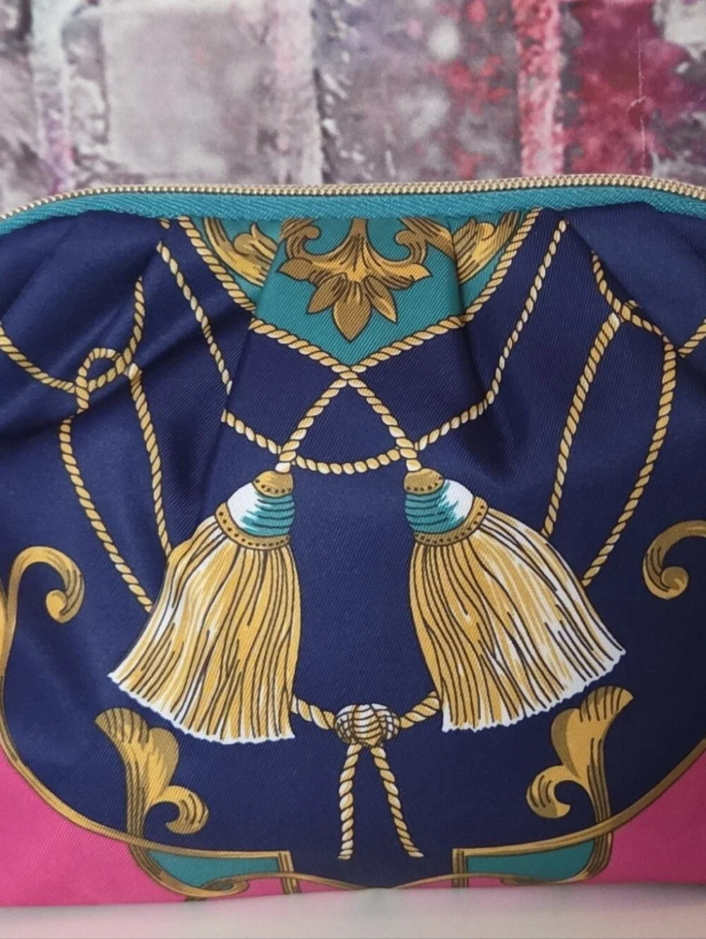 Estee Lauder Tassel Print Cosmetic Pouch NWT